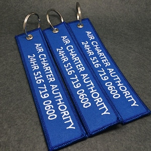 500  Remove Flight KeyChain, Jet Tag, Remove Flights, Embroidered Keychain, Flight Keychain, Flight Tag