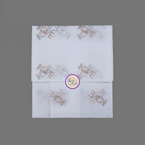 300 Tissue Paper, Custom Printed Tissue Wrapping Paper, Your Logo, Name and Message, Wrapping Paper Packaging, Personalised Tissue Wrapping