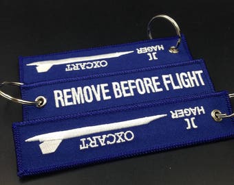 100 Flight Tags - Keychains, embroidered keychain