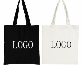 Black and White Canvas, Custom Tote Bag, Bundle Shopping Bag, Printing Tote Bag, Daily Shoulder Bag, Handles Bag, Reusable Tote