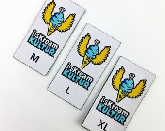 Custom Iron On Woven Name Labels, Clothing Tags
