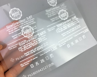 500 labels voor warmteoverdracht, labelloze labels, opstrijklabels, aangepast label voor warmteoverdracht