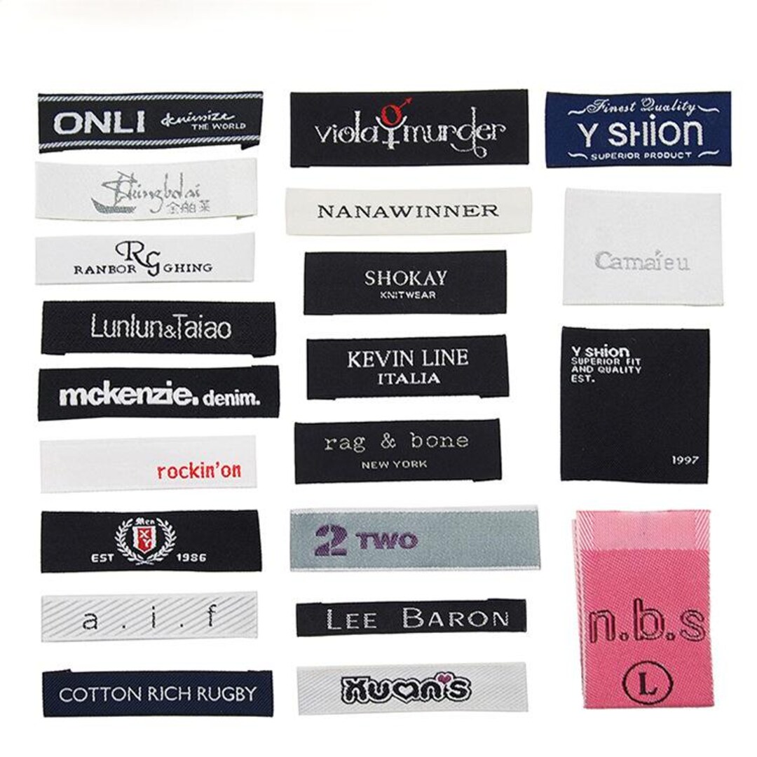 300 Custom Woven Labels, Private Design Woven Labels, Custom Hem Tags ...