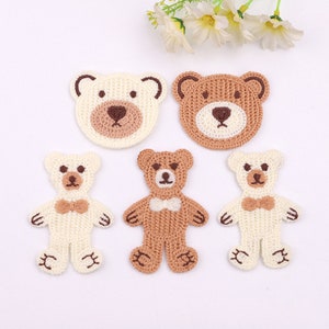 100pcs Bear patch, Fluffy patch, self adhesive patch, cute patch, DIY embroidery patc， patch for jacket, patch for clothes, patch for hat