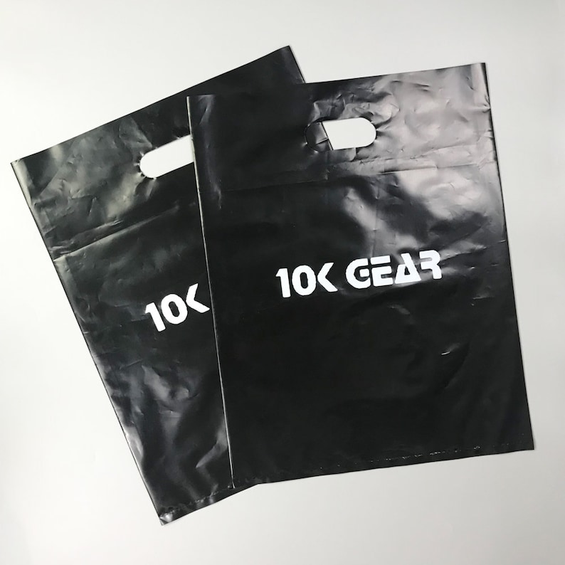 300 Black Plastic Bags, Gift Bags, Glossy Bags, Merchandise Bags, Retail Bags, authentic Black Bags, Shopping Bags, Bags with Handles 12x15