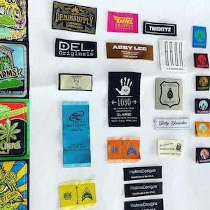Custom Woven Label Hem Tag Sewing Labels Clothing Label Fabric Tag Damask Professional Garment