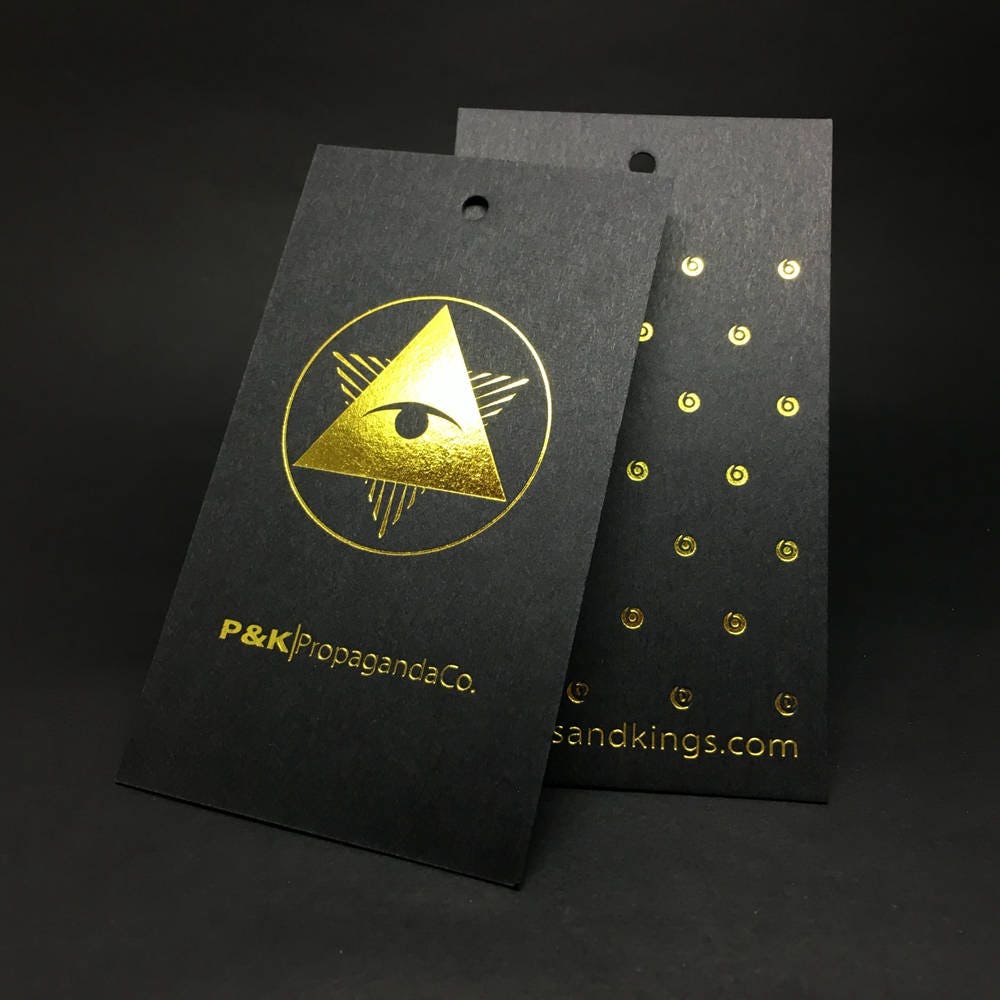 500 hang tags Gold Foil tags with string swing tags custom Etsy