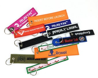 100 Custom flight key chain, flight embroidery key chain, embroidery keychain, jet tag