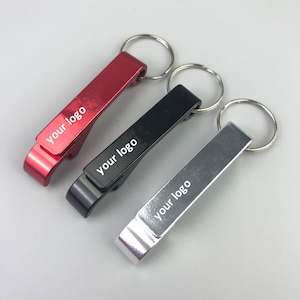 50 bottle opener keychain, Bottle Opener Wedding Favor, Personalized Silver Aluminum Key Chain Bottle Opener