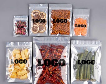 100 pochettes alimentaires solides haute barrière, sacs personnalisés pour aliments, sacs pour aliments, sacs en aluminium, votre propre logo