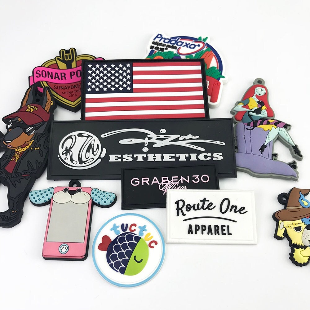 100 pvc rubber patch, morale tag, custom rubber patch, hat patch, velcro backing, adhesive backing, iron on backing