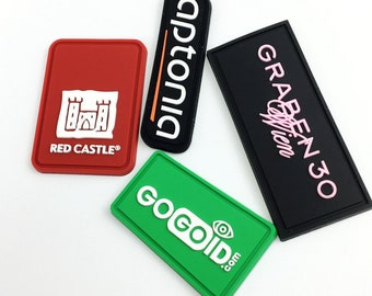 100 embossed pvc patch, rubber patch, high quality pvc rubber patch, 2D/3D rubber patch, velcro backing, adhesive backing, iron on backing