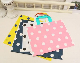 Custom Black Shopping Bags with Logo Merchandise Plastic Handle Bags for Shopping, Party Favors, Birthdays, Parties, Tote Bags with Logo