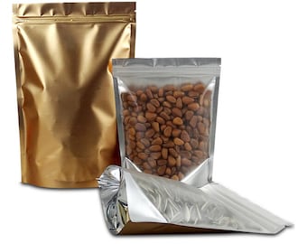 100 Solid Stand-Up High Barrier Food Pouches, custom bags for food, food bags, aluminium bags, your own logo