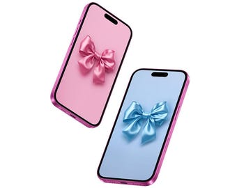 Telefoonbehang met strik Girly Preppy Aesthetic Minimal iPhone Wallpaper