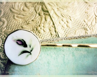 Boho Chic oro Vintage porcellana Rosebud Bobby Pin, pin di capelli accessori, Boho Chic regalo