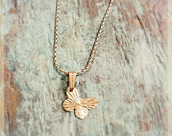 Butterfly Pendant Necklace, Bohemian Bridal Shower Jewelry, Vintage Style Gold Jewelry, Dainty Gold Necklace