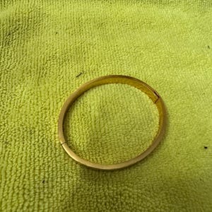 Gold Plated Cuff Bangle: Round Design Bracelet, Unisex Size 6-9 Inch