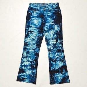 Vintage jeans with pring y2ki pants women jeans blue
