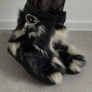 Women Soft Eco Fur Boots | Women’s Size 38 | Vegan Faux Fur Winter Shoes | Cozy Warm Fashion Boots
