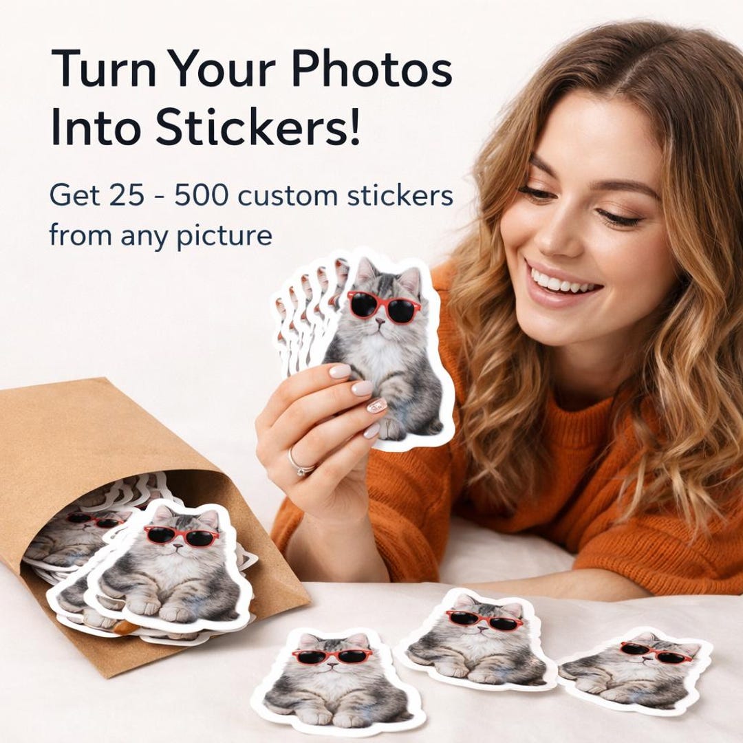 Personal Photo Sticker Custom Photo Stickers – Personalized Portrait, Waterproof Vinyl - Etsy