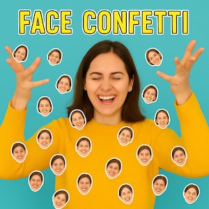 Custom Face Confetti Stickers, Personalized Photo Cutouts for Wedding, Birthday, Party