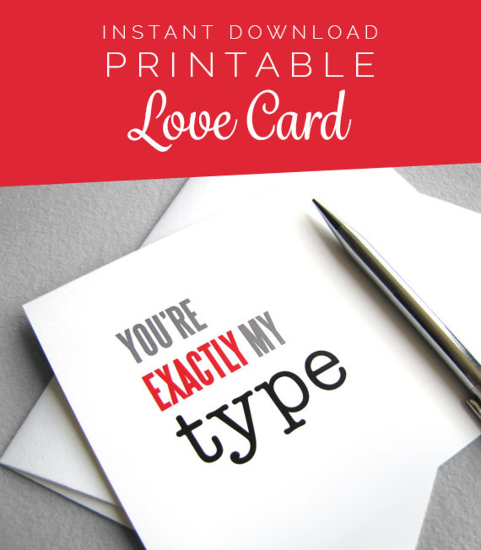 valentines day card valentine card printable instant etsy