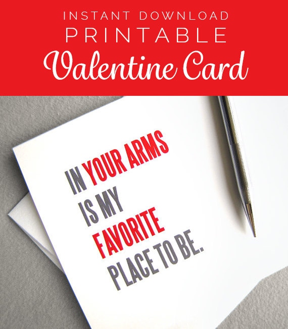 Valentine Card. Printable Valentines Day Card. Long ...