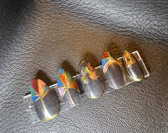 Clear black stained glass nails