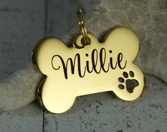 small gold dog tag