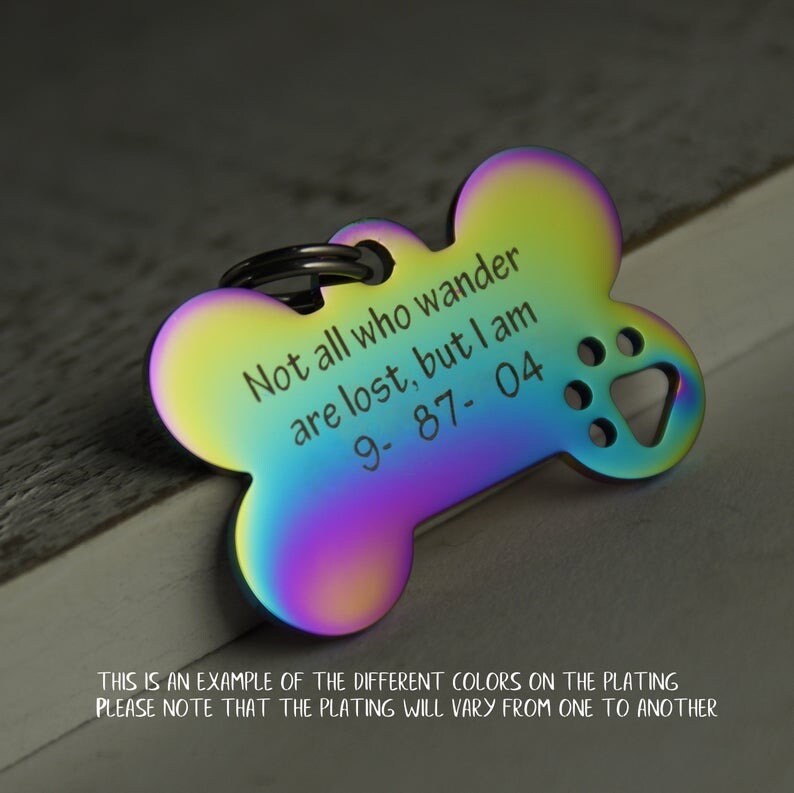 Personalized Dog ID Tag Cut out dog paw Dog Name Tag Dog Etsy