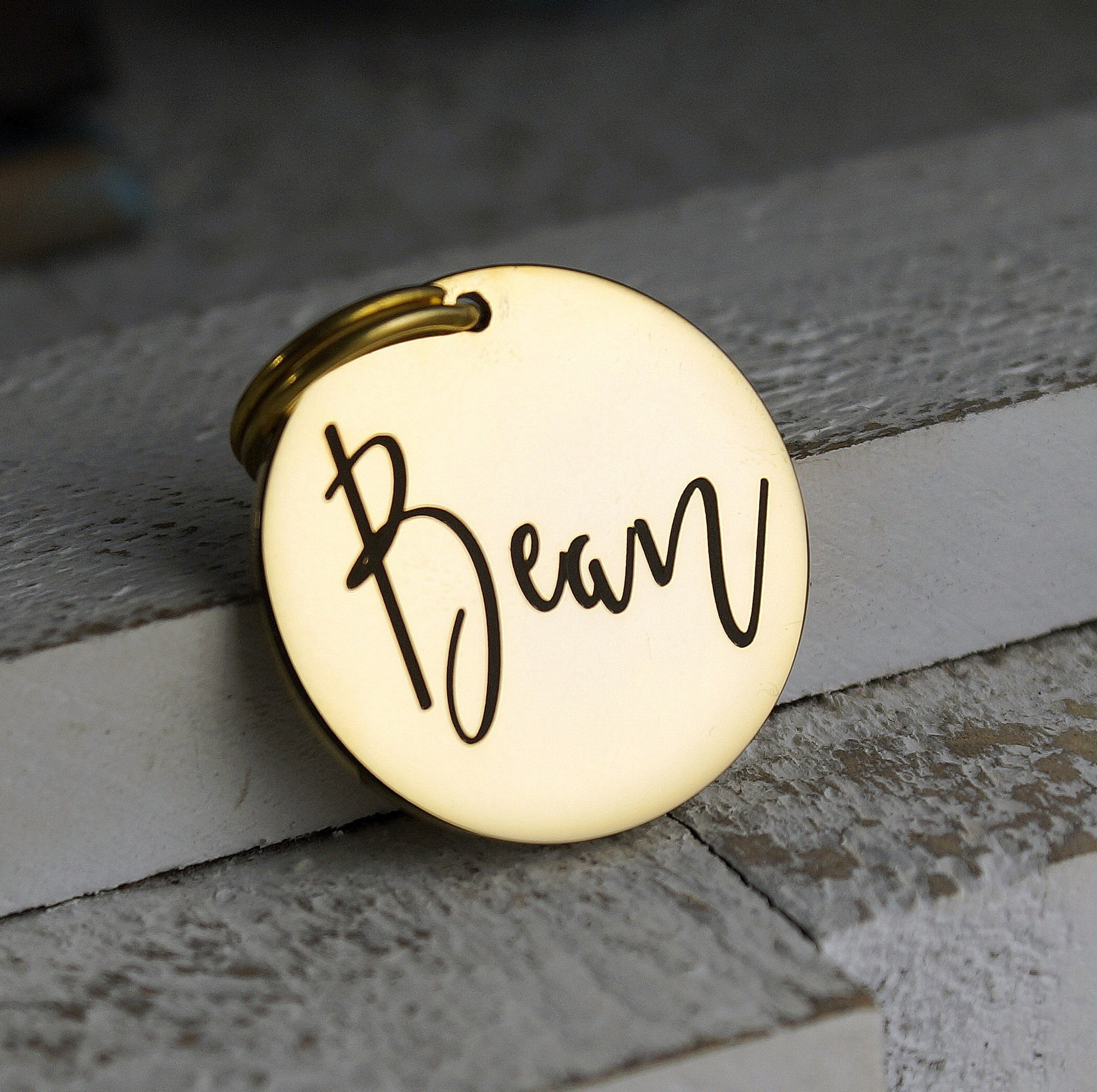 Gold Dog Name Tag Pet ID Tag Custom 