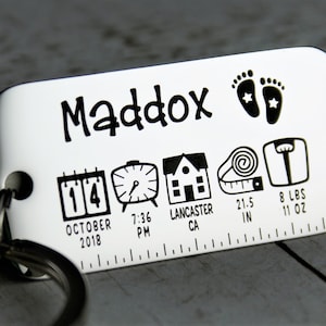 New Daddy Keychain • New Dad Keychain •  New Baby Keychain with stats • First tme Dad gift • First time Dad gift • Baby arrival gift