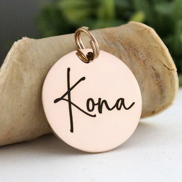 Rose Gold Collar ID Name Tag, Personalized Dog Tag, Big Medium or small Dog tag, Dog Name Tag, ID Tag for Dogs, Stainless Steel Dog Tag