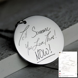 Your Handwriting Necklace • Double sided available • Personalized Engraved Necklace • Handwriting Custom Jewelry • Handwriting Necklace