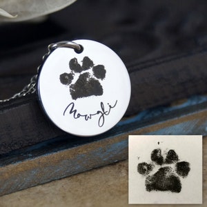 Pet Memorial Necklace, Custom Dog Paw Necklace, Actual Dog Paw Necklace, Pet paw print necklace, Pet remembrance