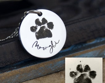 Pet Memorial Necklace, Custom Dog Paw Necklace, Actual Dog Paw Necklace, Pet paw print necklace, Pet remembrance