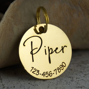 Medium Custom Engraved Dog Tag: Stainless Steel Pet ID Tag