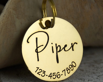 Medium Custom Engraved Dog Tag: Stainless Steel Pet ID Tag