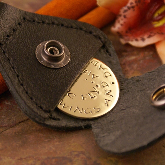 Items similar to Personalized Keychain round token Hand Stamped Brass