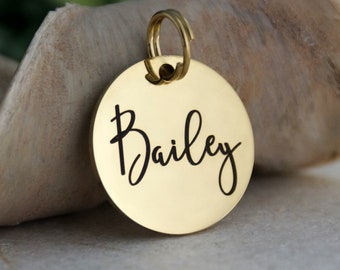 Personalized Dog Tag, Gold Dog Name Tag, Pet ID tag, Custom Pet ID Dog Tag, Custom Dog Tag, Dog ID Tag, Pet Tag