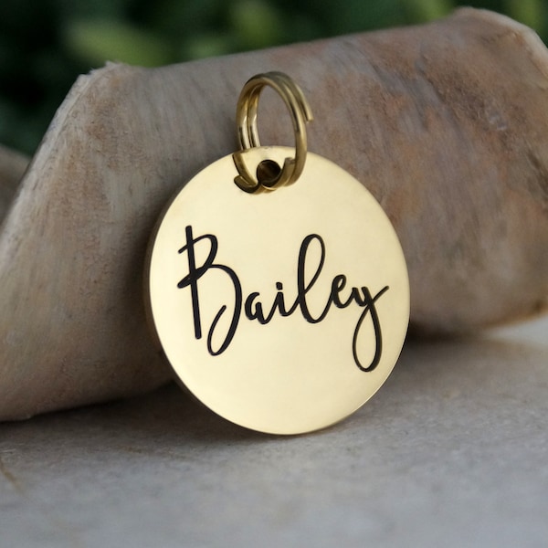 Personalized Dog Tag, Gold Dog Name Tag, Pet ID tag, Custom Pet ID Dog Tag, Custom Dog Tag, Dog ID Tag, Pet Tag