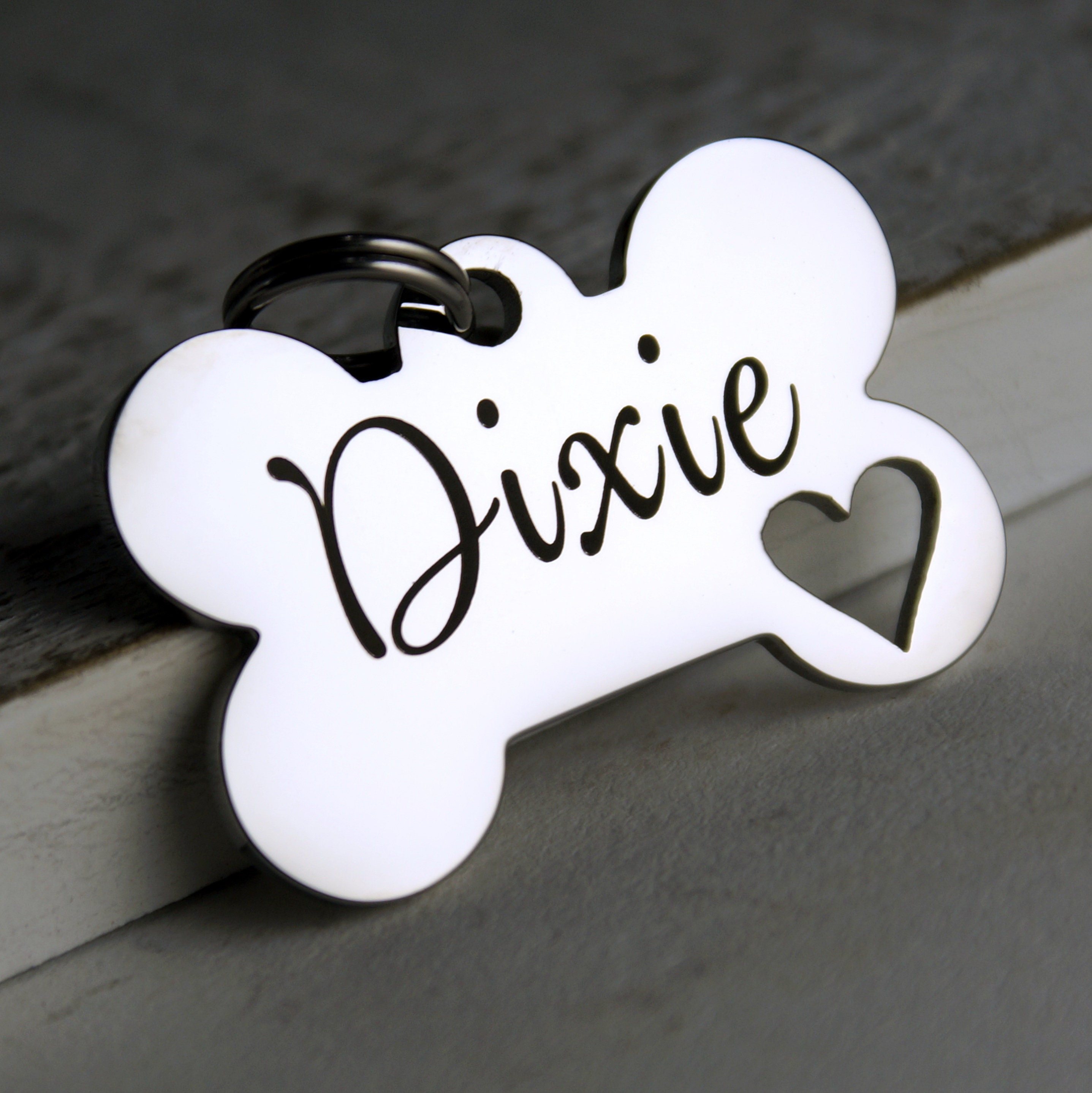 Dog tag with heart cut out online