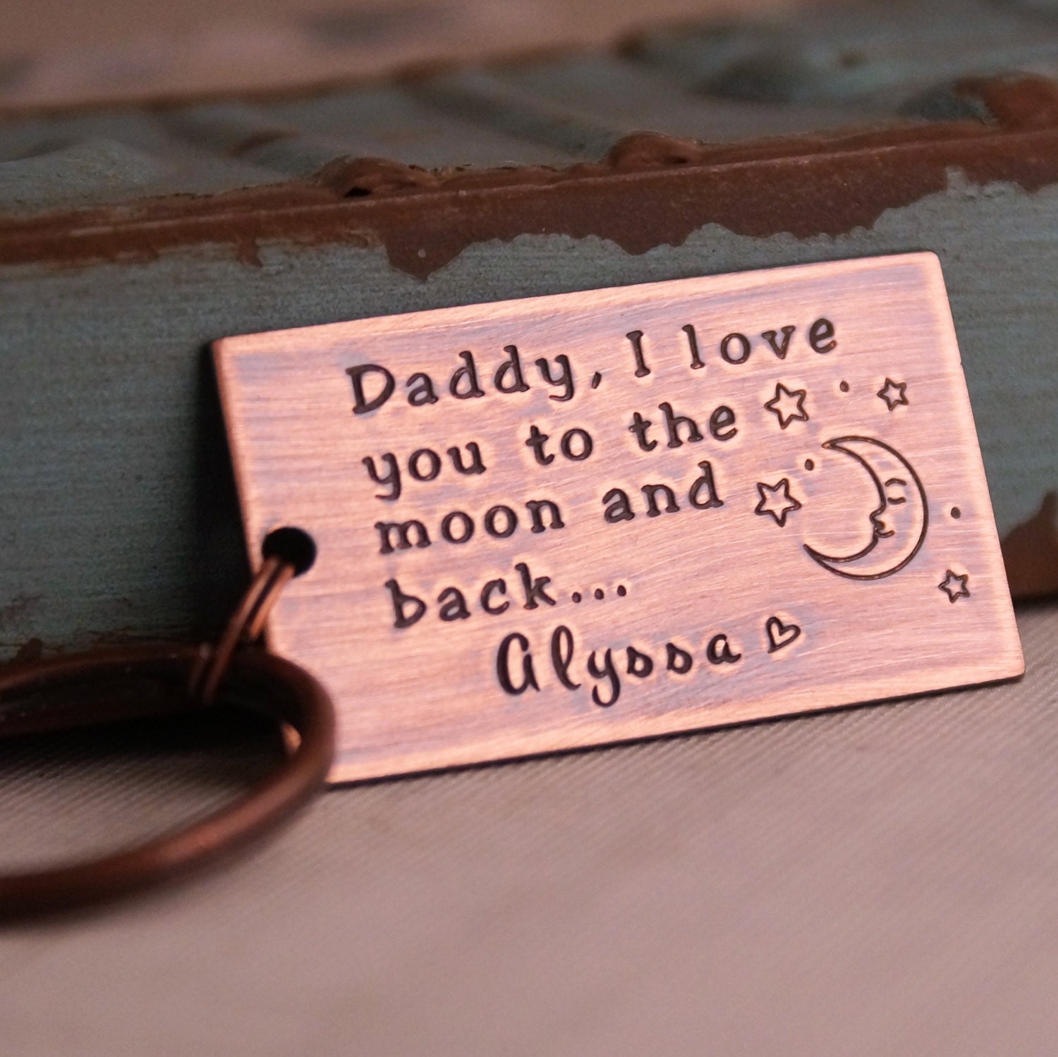 Personalized Key Chain Aluminum dog tag Hand Stamped Etsy