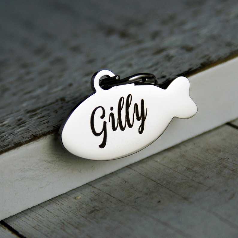 Fish Tag Cat ID tag Cat Name Tag ID Tag for Cats Etsy