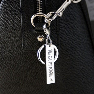 Personalized keychain gift for her Valentine&#39;s Day gift for him best friends favorite phrase engraved key chain