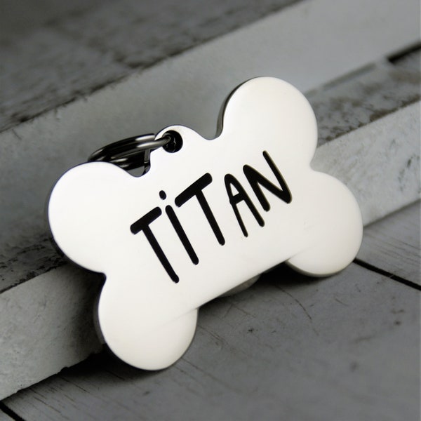 Personalized Dog ID Tag • Dog tag • Dog Name Tag • Dog Bone Tag • ID Tag for Dogs • Stainless Steel Dog Tag • Collar ID Name Tag