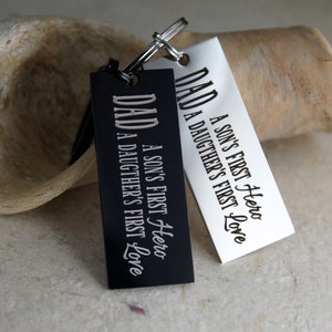 Personalized Dad Keychain: Son&#39;s First Hero, Daughter&#39;s First Love