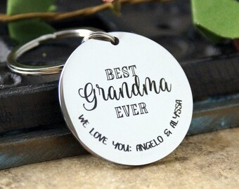 Grandma Keychain • Personalized Gift for Grandpa • Custom keychain with grandchildren names • All our little ones