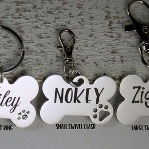 Swivel Clasp Easy Dog Tag Changer Dog Collar id Tag Clip or Lobster Clasp or Split Ring an easy way to connect your pet id tag Add ons image 8